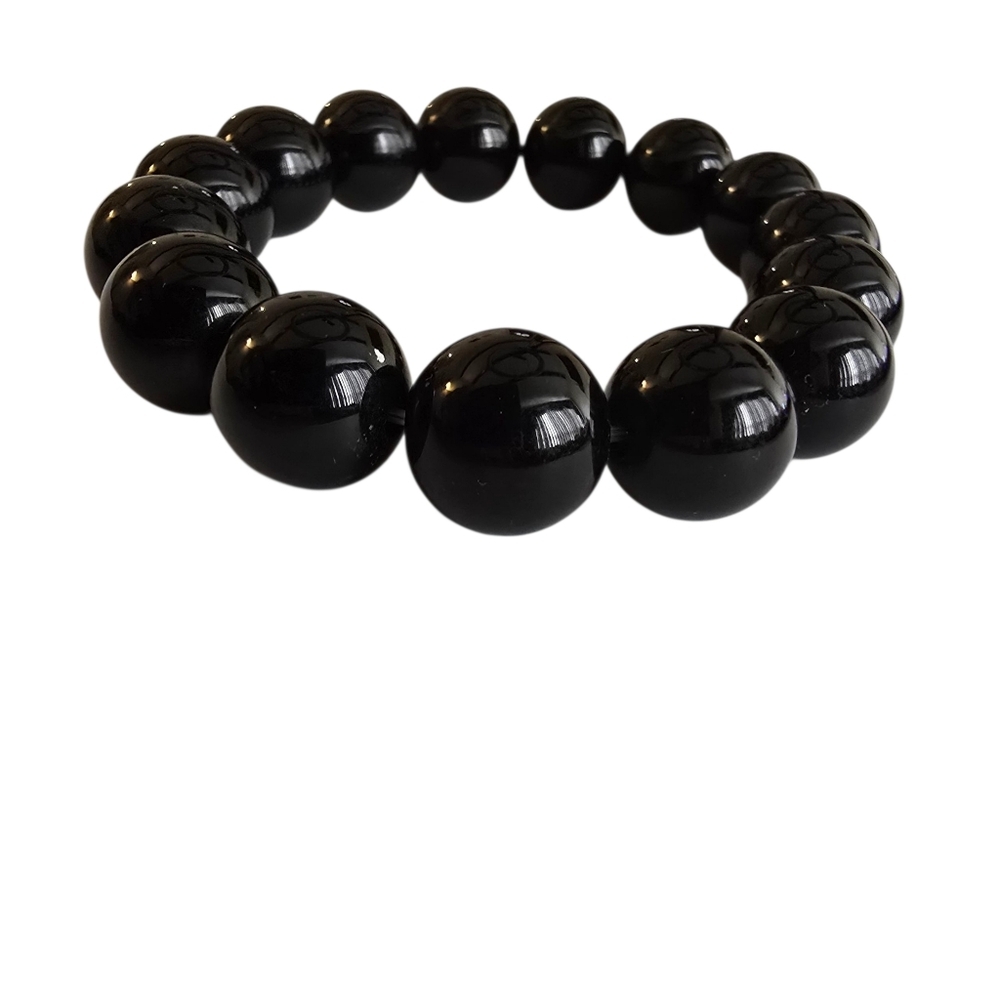 Black Beaded Bracelet